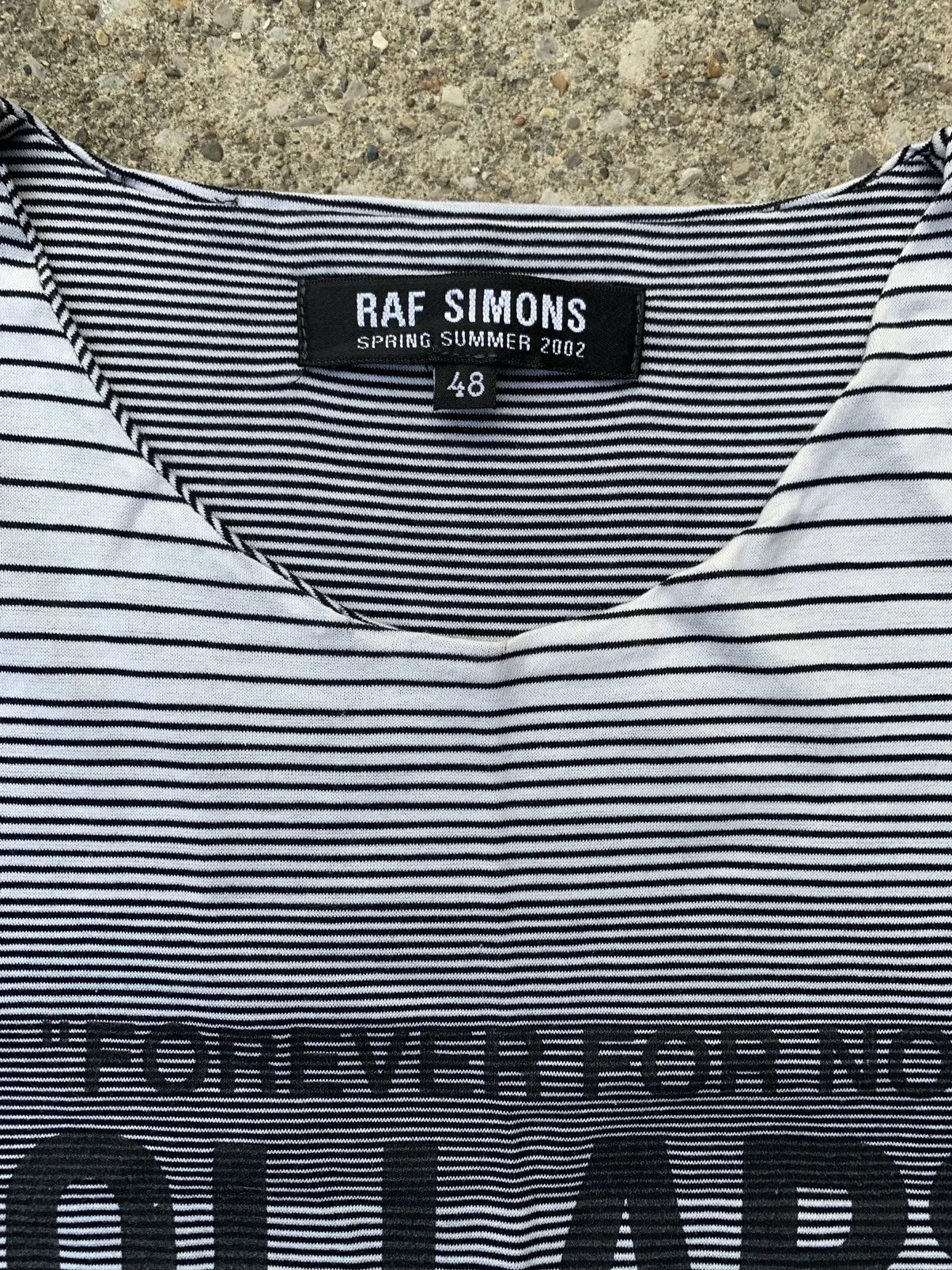 Raf Simons SS02 Kollaps Striped Tank Top Grey 48