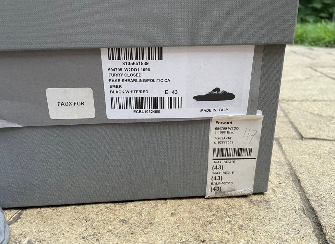 Balenciaga Political Campaign Furry Closed Toe Slippers