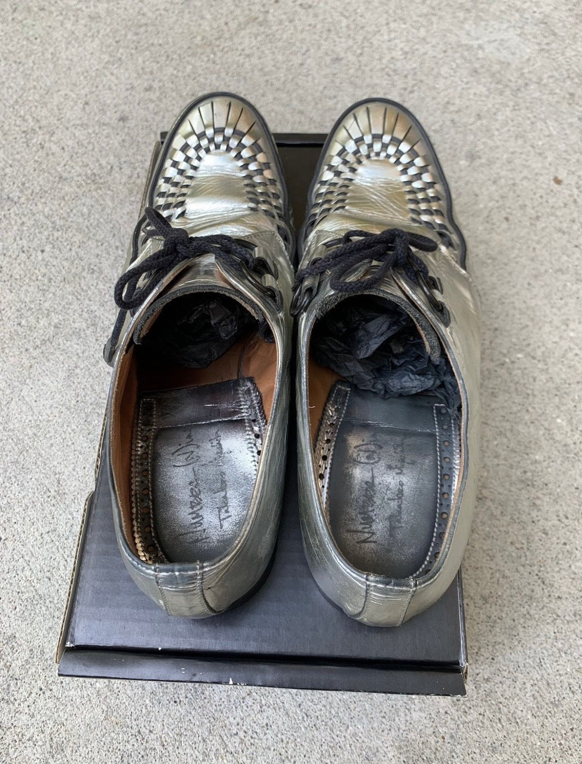 Number (N)ine SS04 Silver Derby Shoes