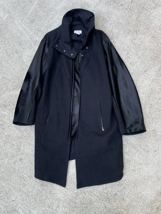 Helmut Lang Pony Fur Black Long Coat