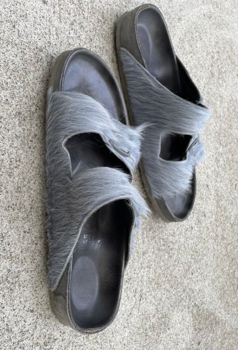 Rick Owens Birkenstocks Pony Hair Arizona Sandals