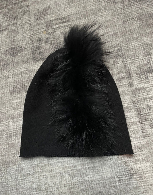L.G.B. Le Grande Bleu Racoon Rabbit Fur Mohawk Beanie