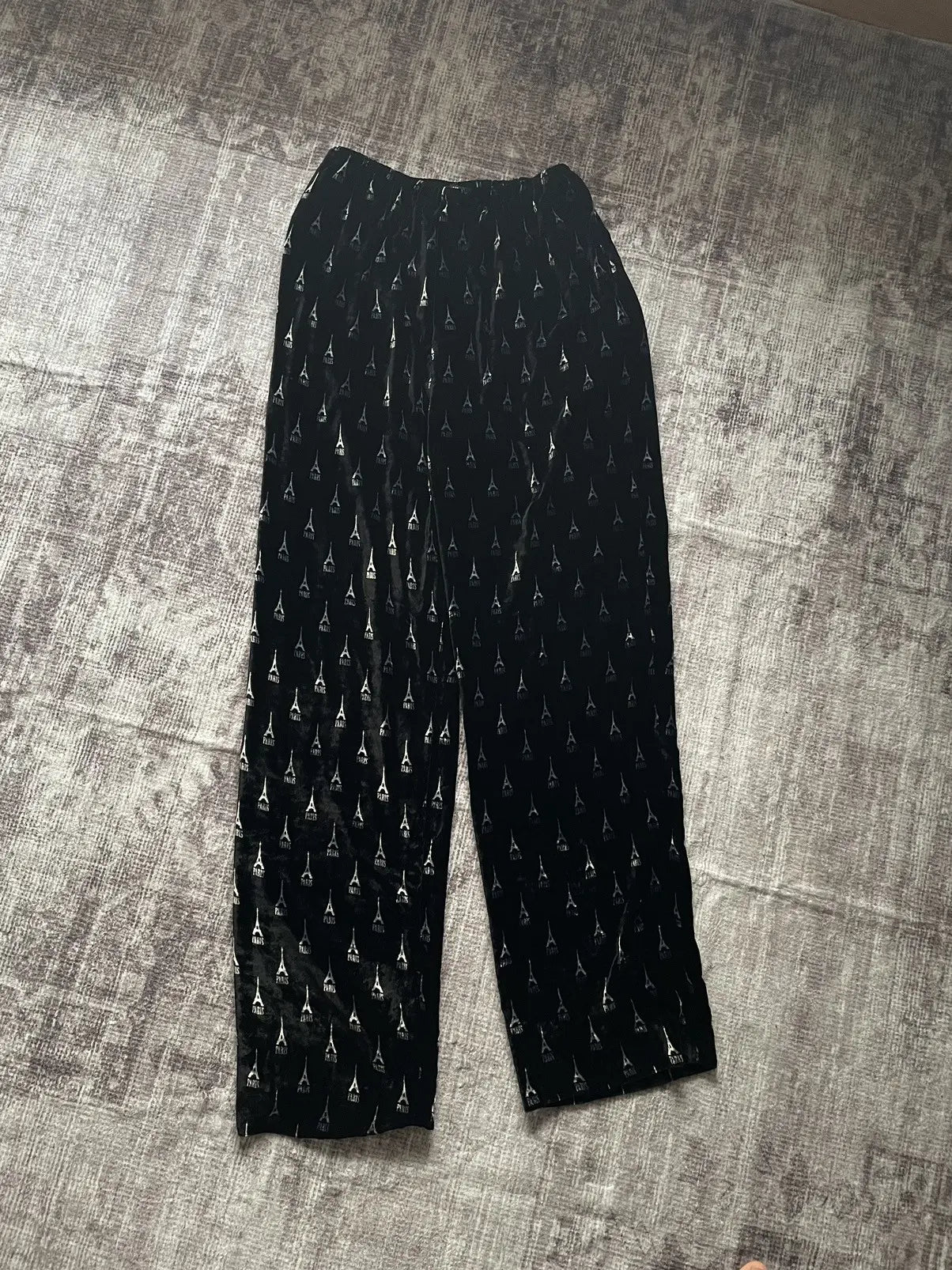Balenciaga FW19 Eiffel Tower Silk Pajama Pants