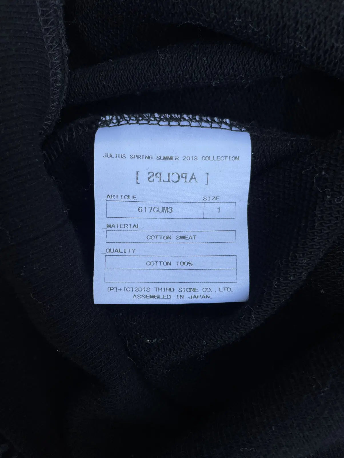 Julius SS18 “APCLPS” Lace Sweater Black
