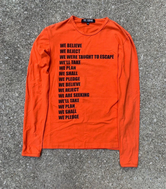 Raf Simons SS2002 Woe Unto Those We Believe Long Sleeve