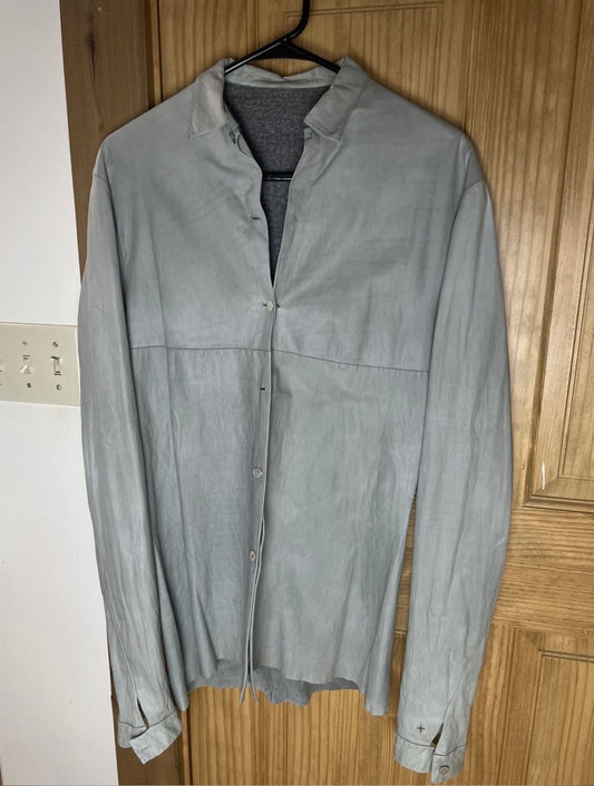 M.A.+ Leather Button Shirt Maurizio Amadei