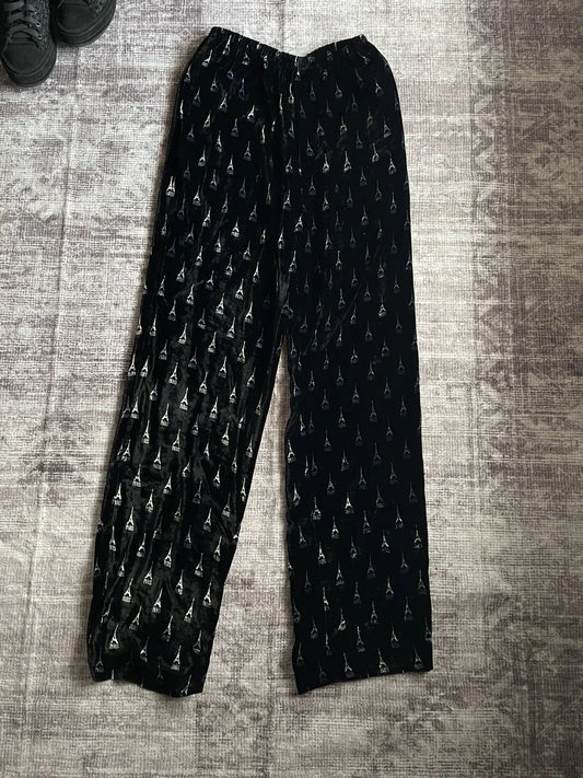 Balenciaga FW19 Eiffel Tower Silk Pajama Pants