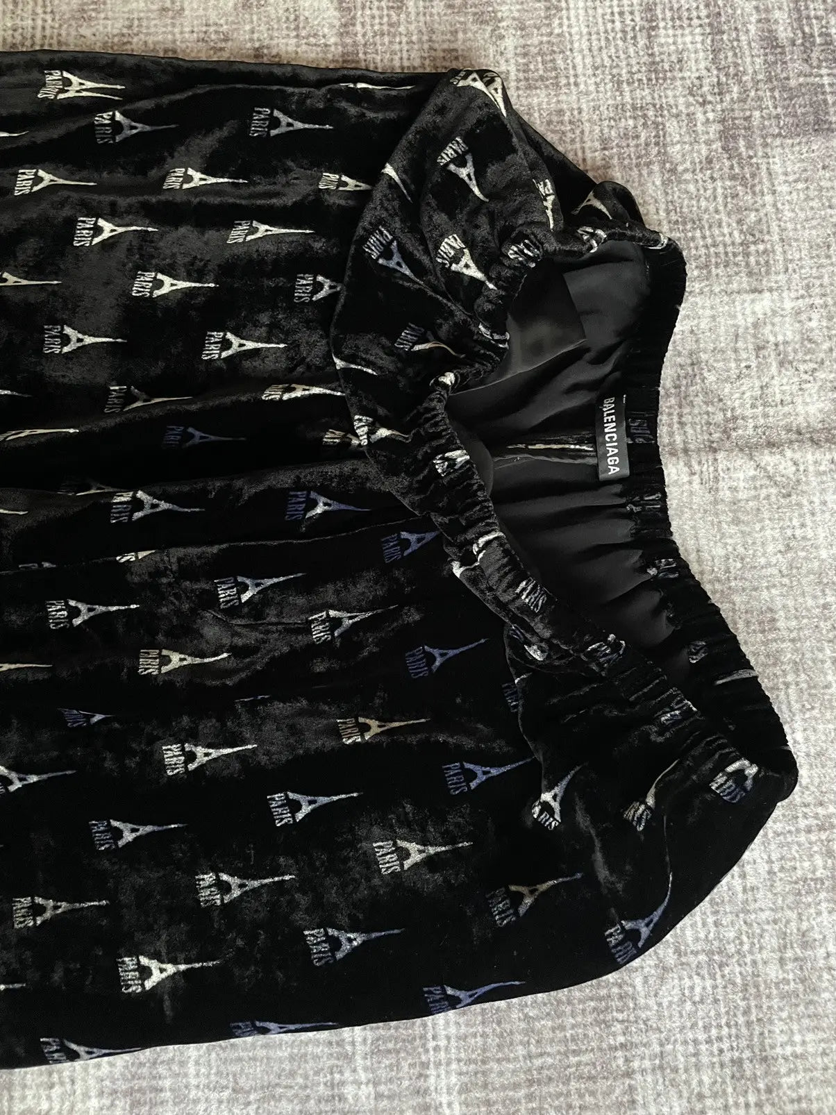 Balenciaga FW19 Eiffel Tower Silk Pajama Pants