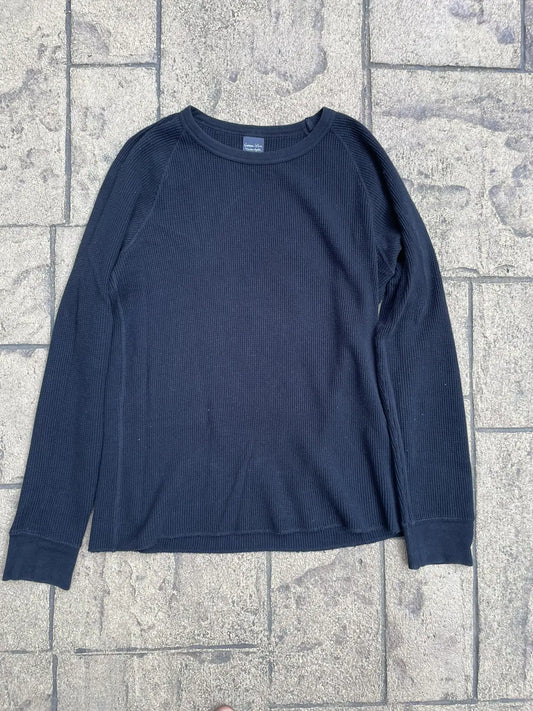 Number (N)ine Waffle Long Sleeve Shirt Black