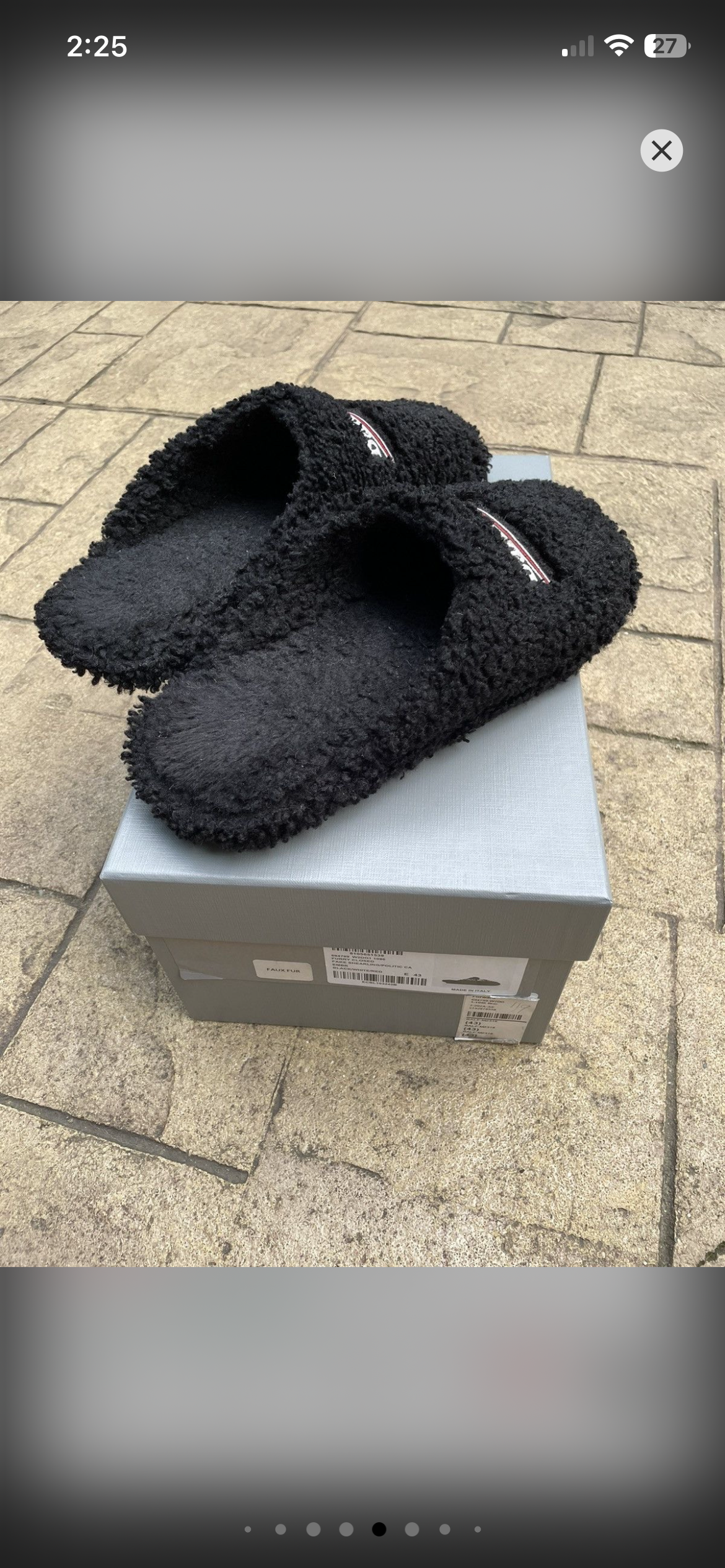 Balenciaga Political Campaign Furry Closed Toe Slippers