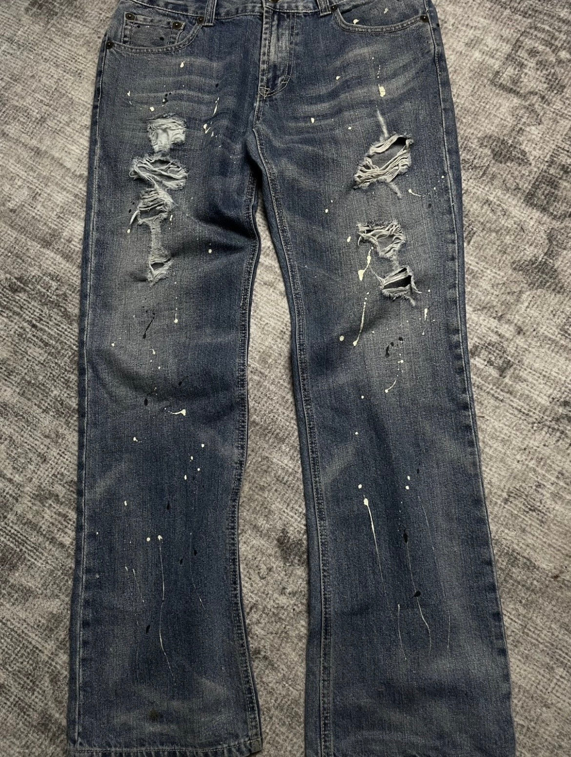 Japanese Denim Beast Paint Distressed Jeans