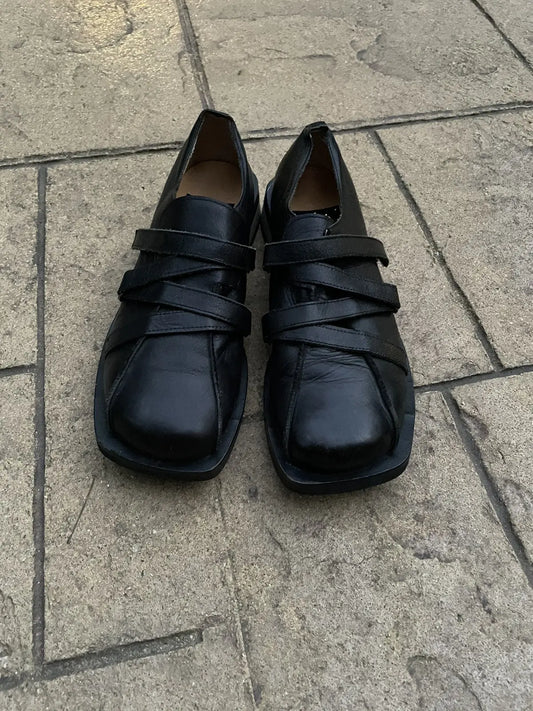 Japanese Label Bondage Leather Strap Derbies