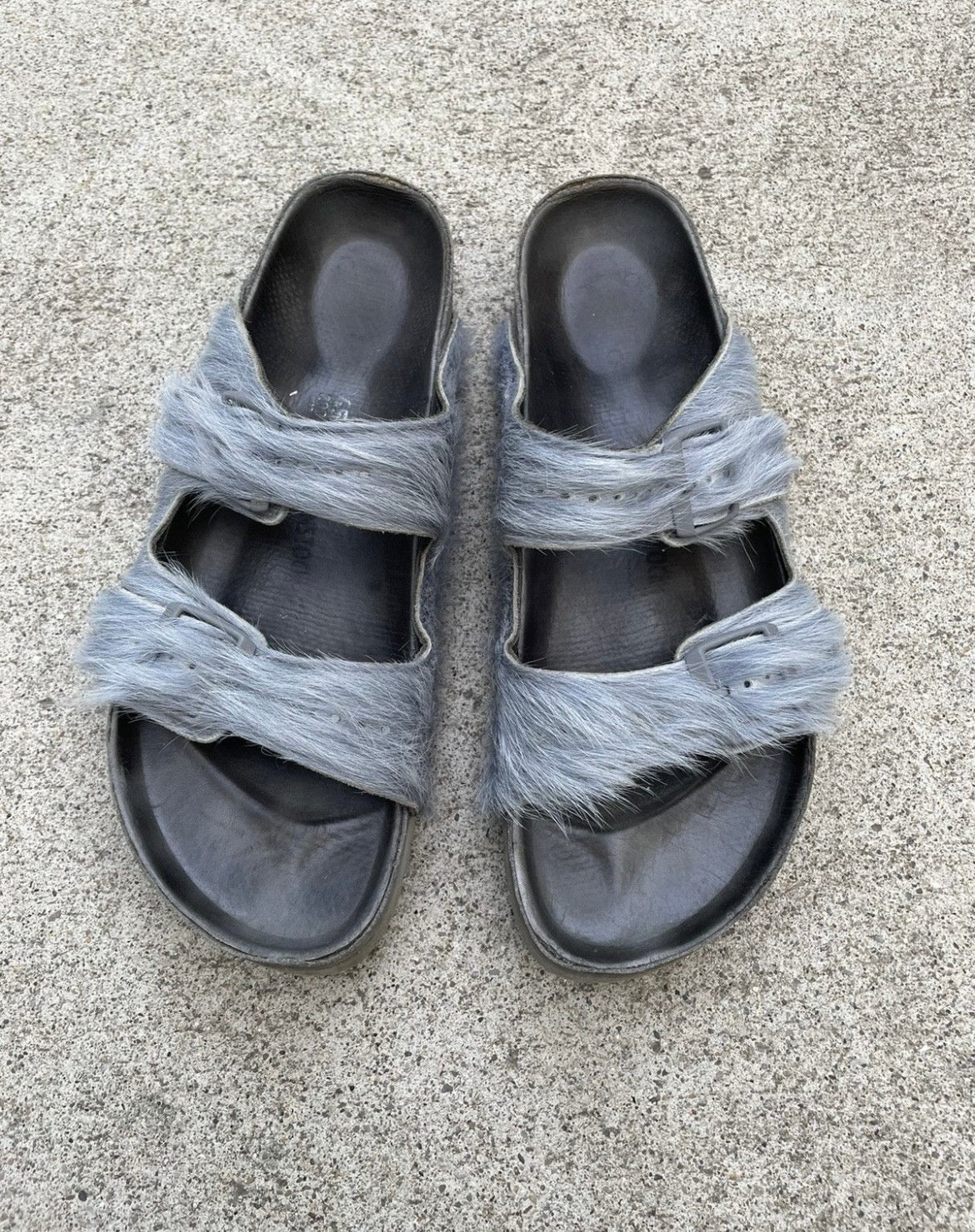 Rick Owens Birkenstocks Pony Hair Arizona Sandals