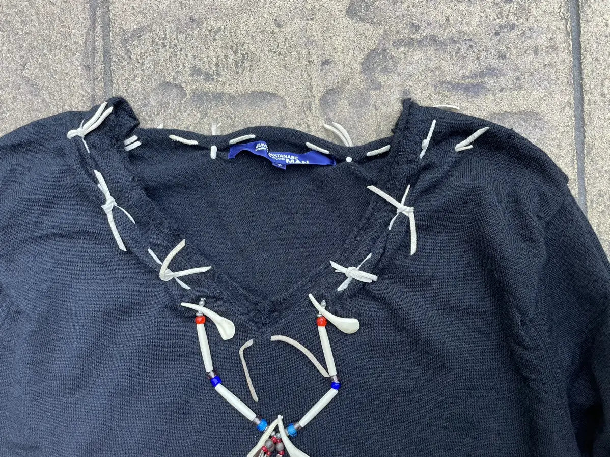 Junya Watanabe MAN Tribal Necklace AW03 Long Sleeve Sweater