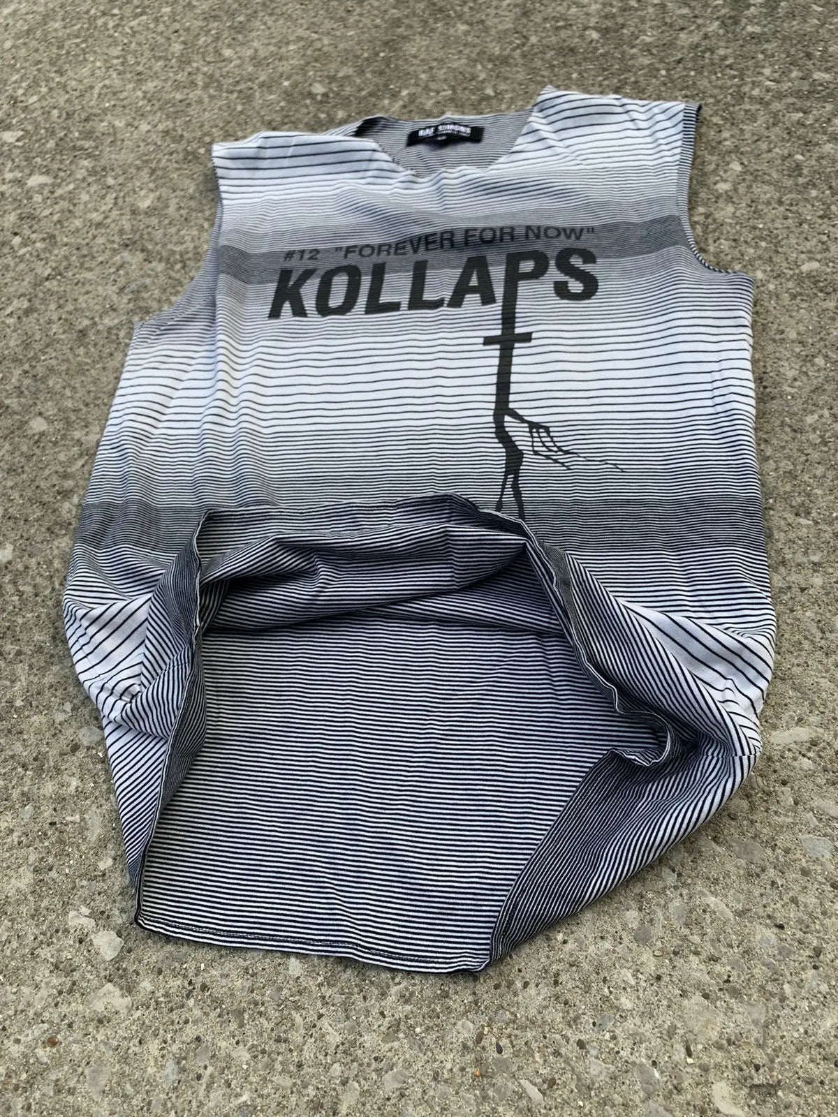 Raf Simons SS02 Kollaps Striped Tank Top Grey 48